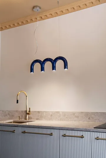 Arch triplette hanglamp - Blue, 65,6 cm - Oblure