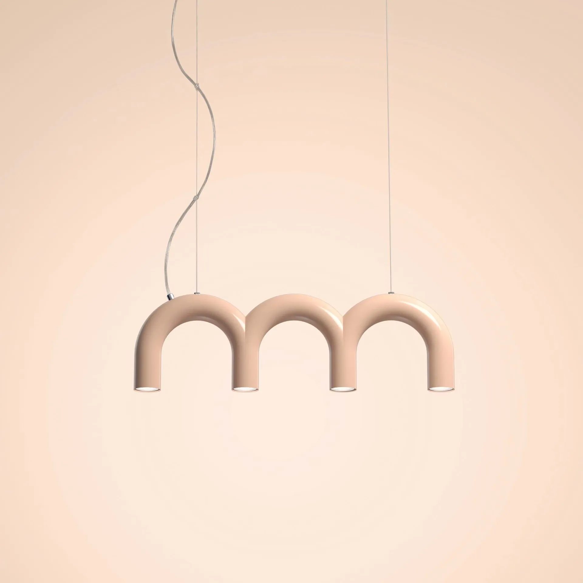 Arch triplette hanglamp, Nude, 65,6 cm Oblure