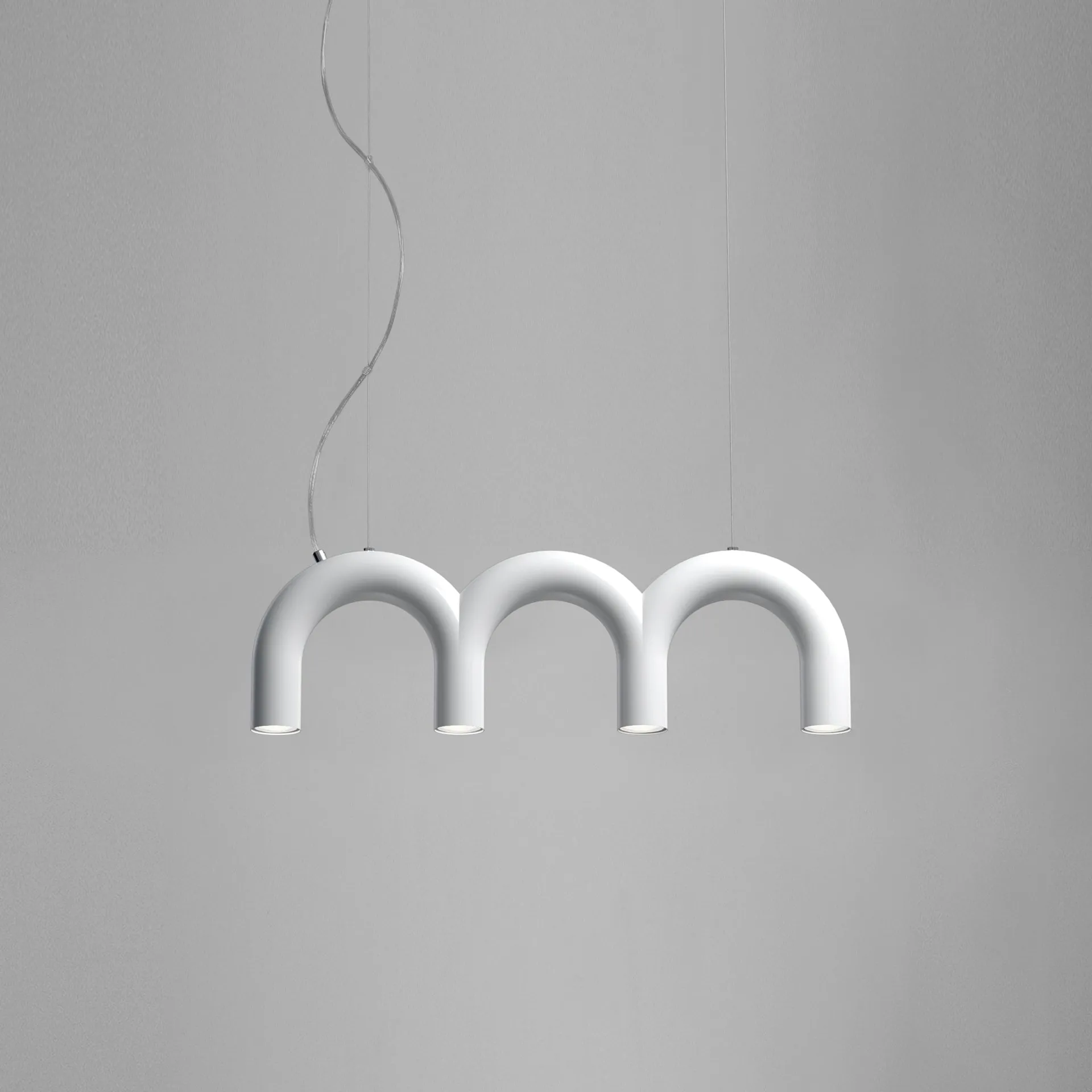 Arch triplette hanglamp, White, 65,6 cm Oblure