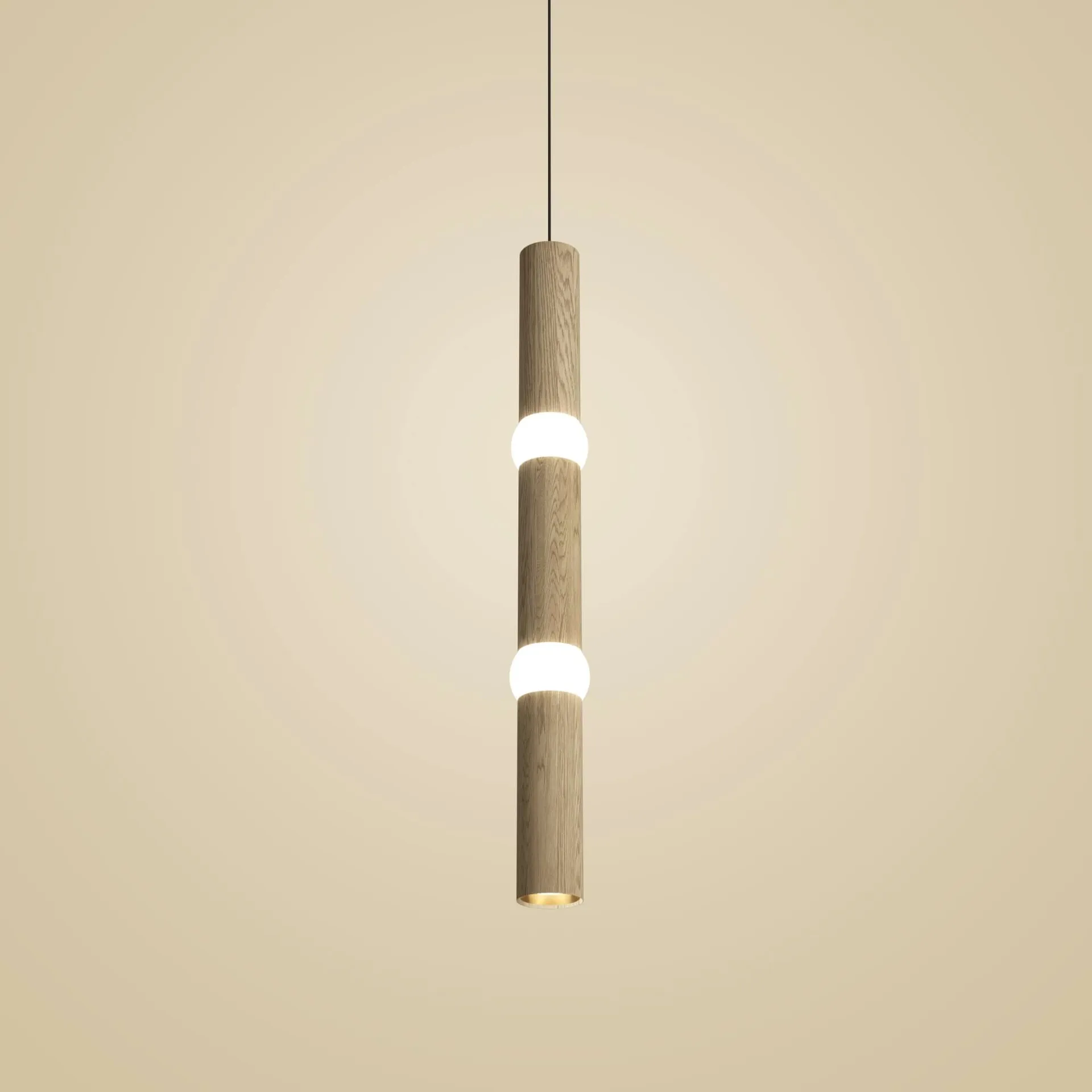 Lightbone hanglamp, Large 83,6 cm, natural oak Oblure