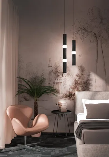 Lightbone hanglamp - Medium 53,8 cm, black oak - Oblure