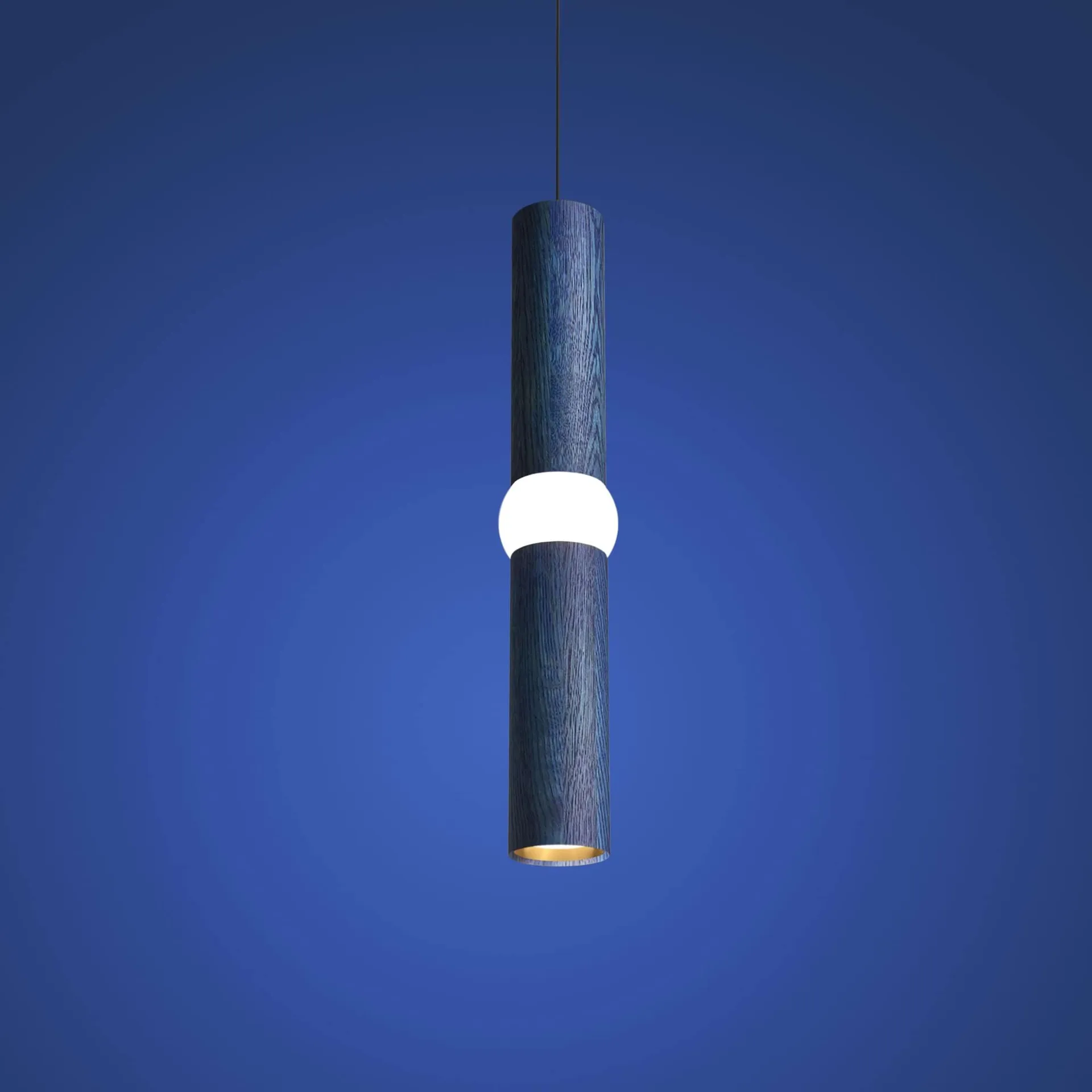 Lightbone hanglamp, Medium 53,8 cm, blue oak Oblure
