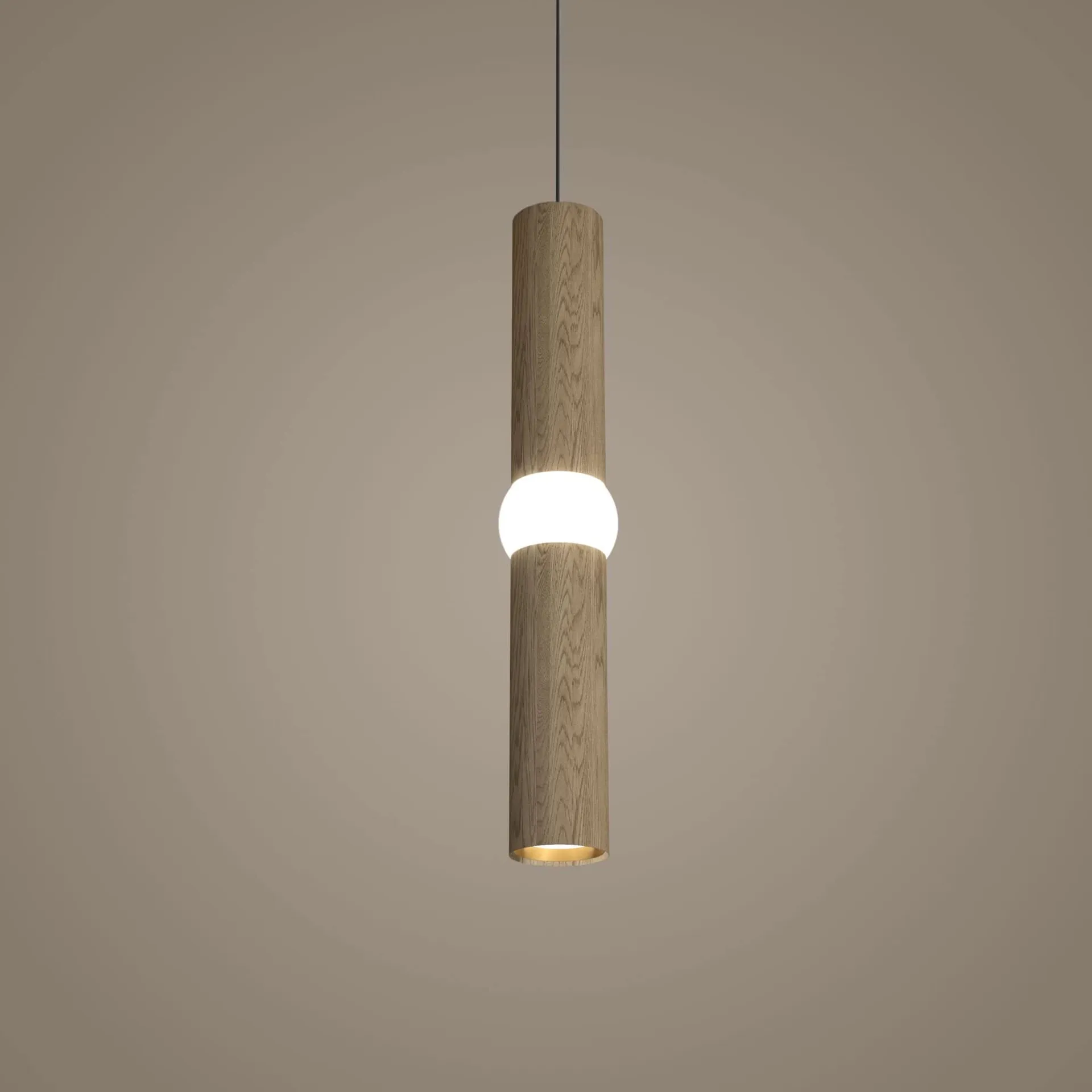 Lightbone hanglamp, Medium 53,8 cm, natural oak Oblure