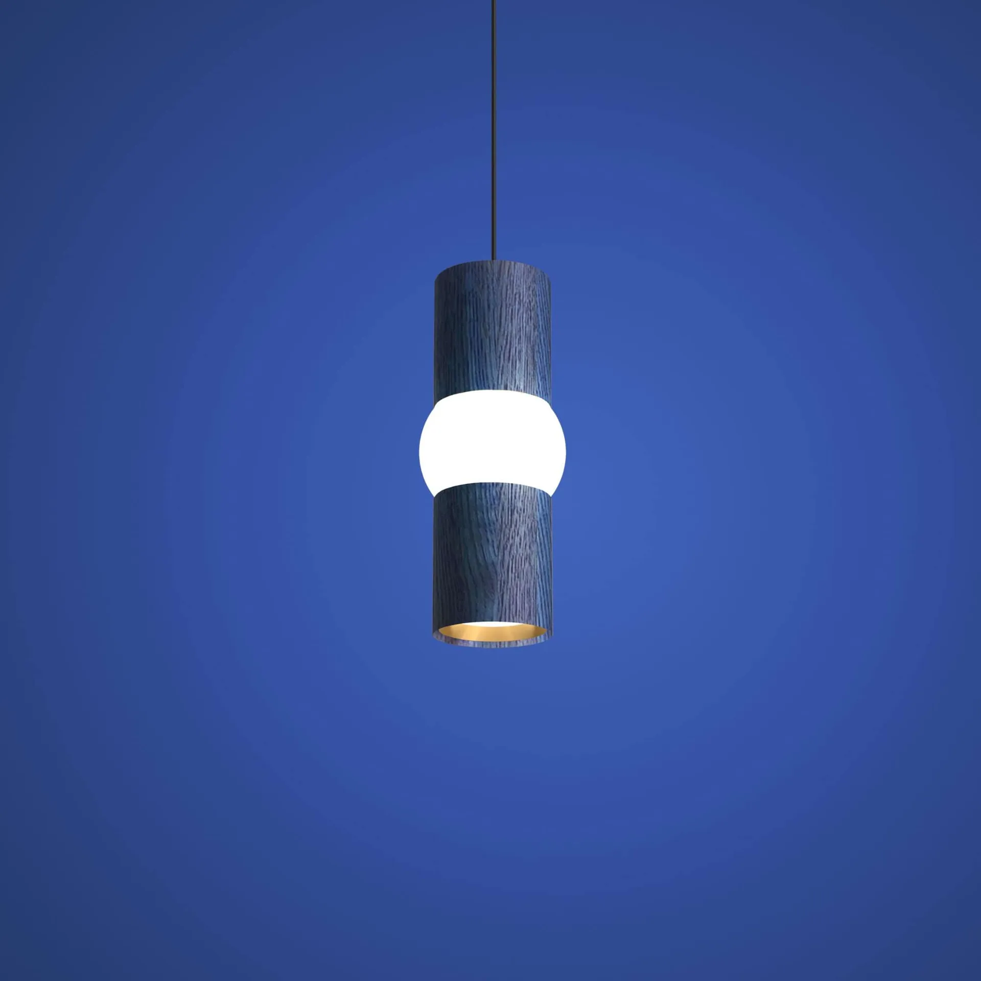 Lightbone hanglamp, Small 24 cm, blue oak Oblure