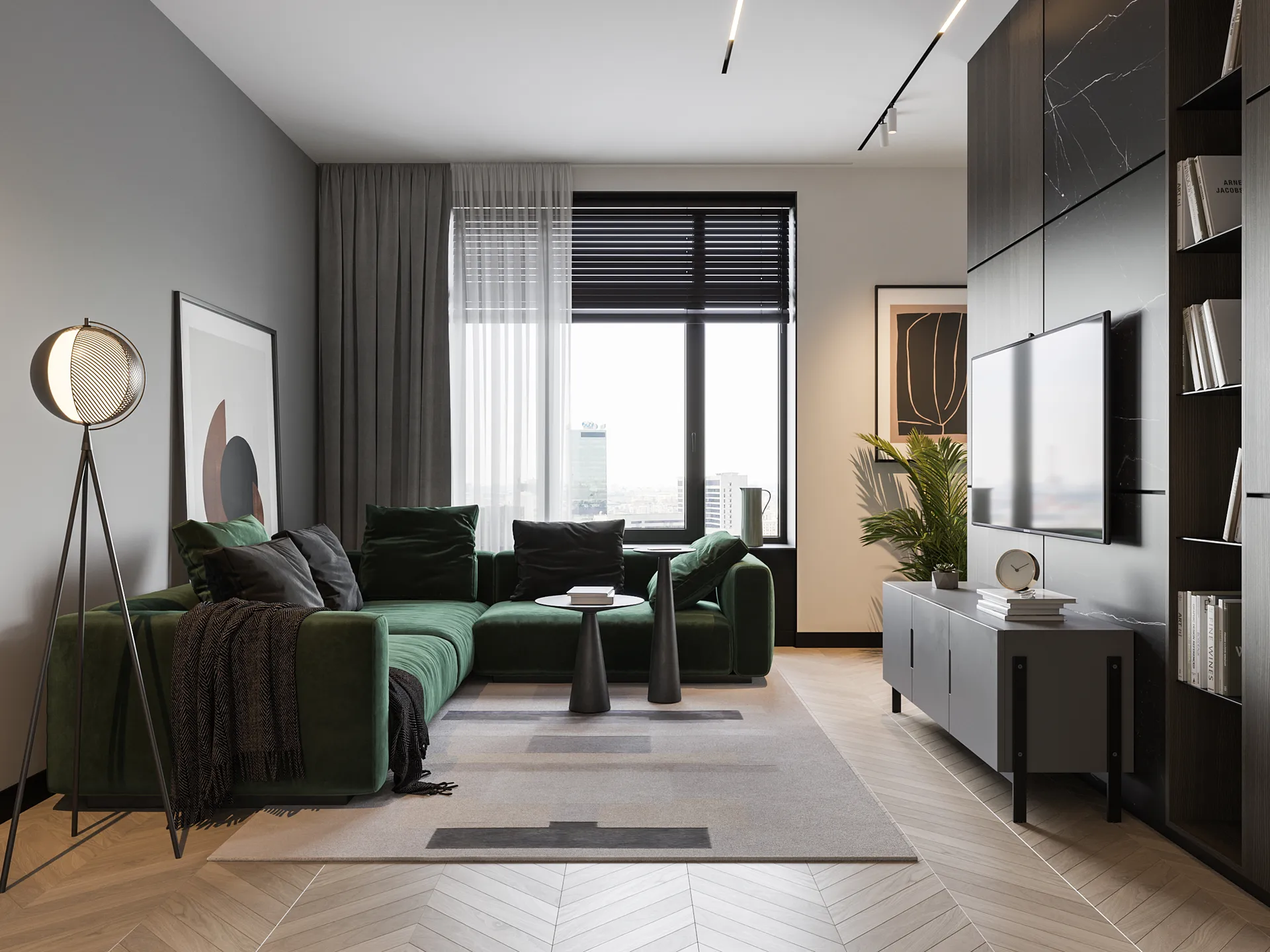 Mondo vloerlamp 153 cm, Black Oblure