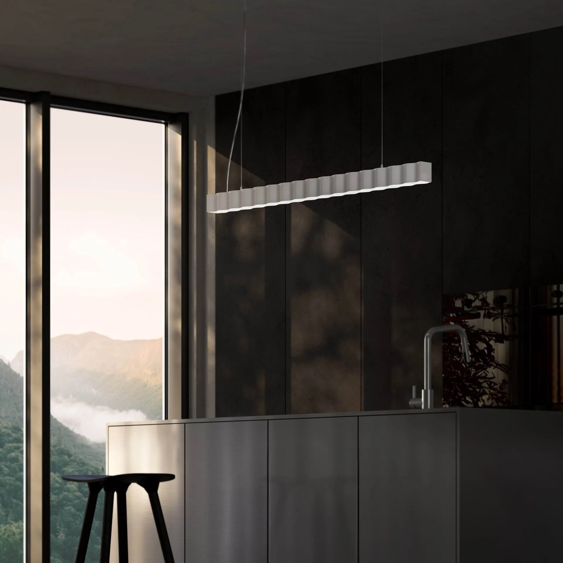 Superwave hanglamp, White Oblure