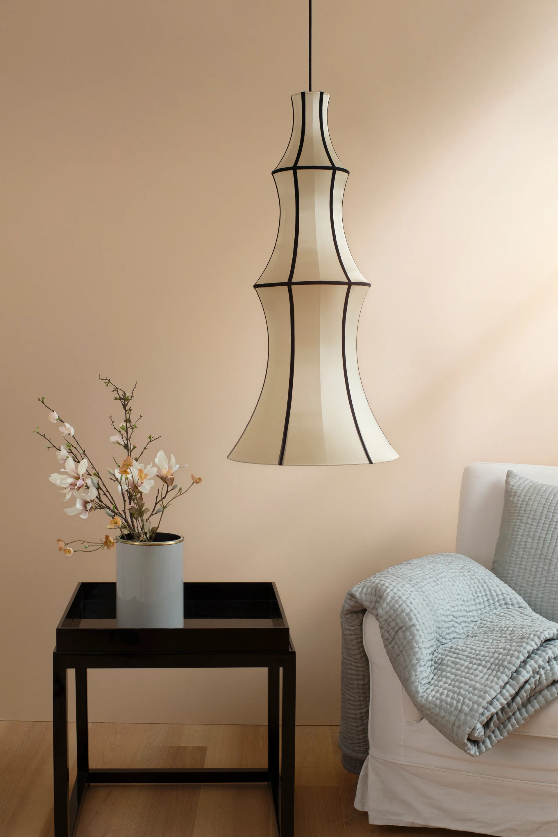 Indochina Classic Long lampenkap, Kit-black Oi Soi Oi