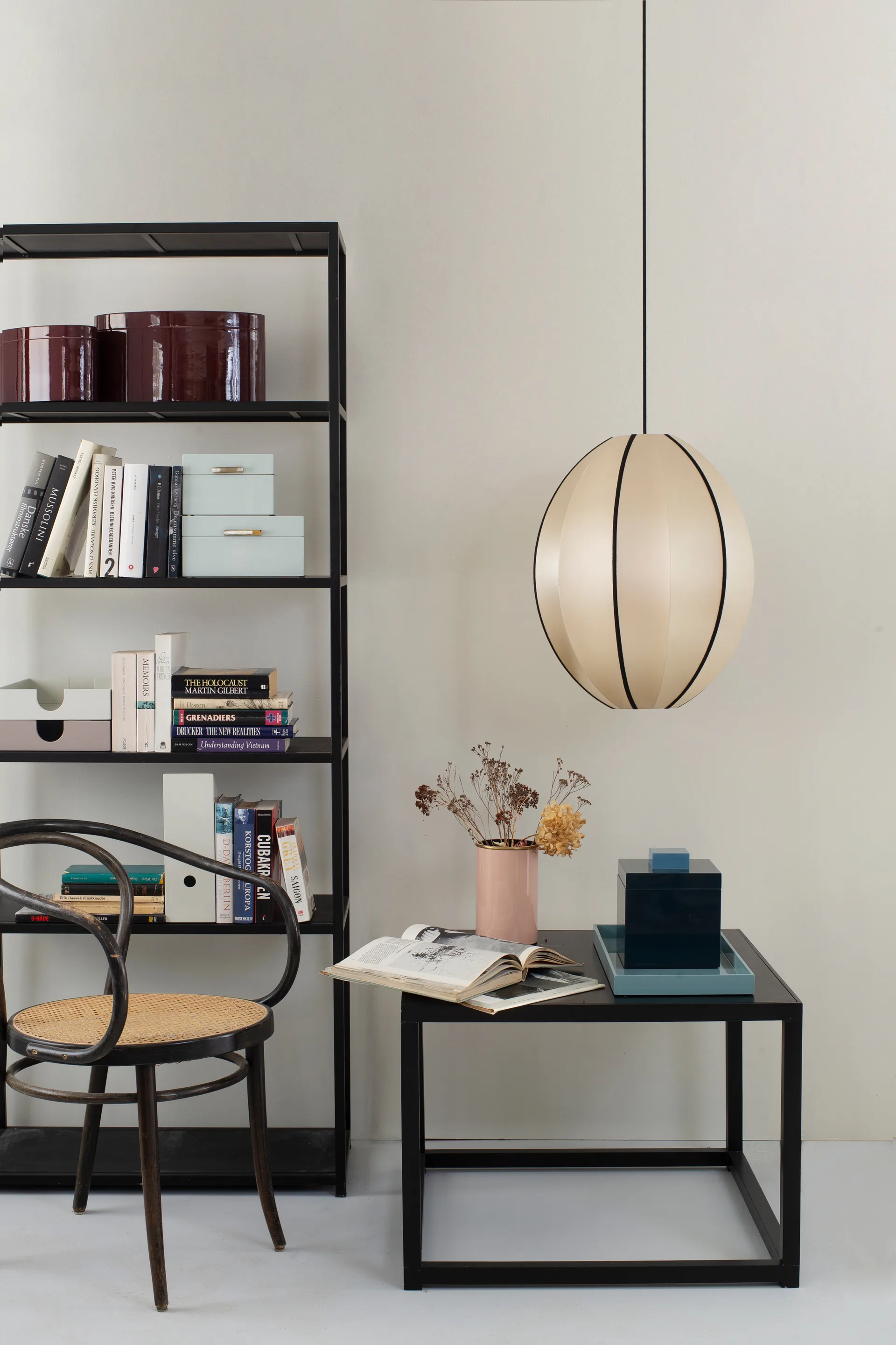 Indochina Classic Oval L lampenkap, Kit-black Oi Soi Oi