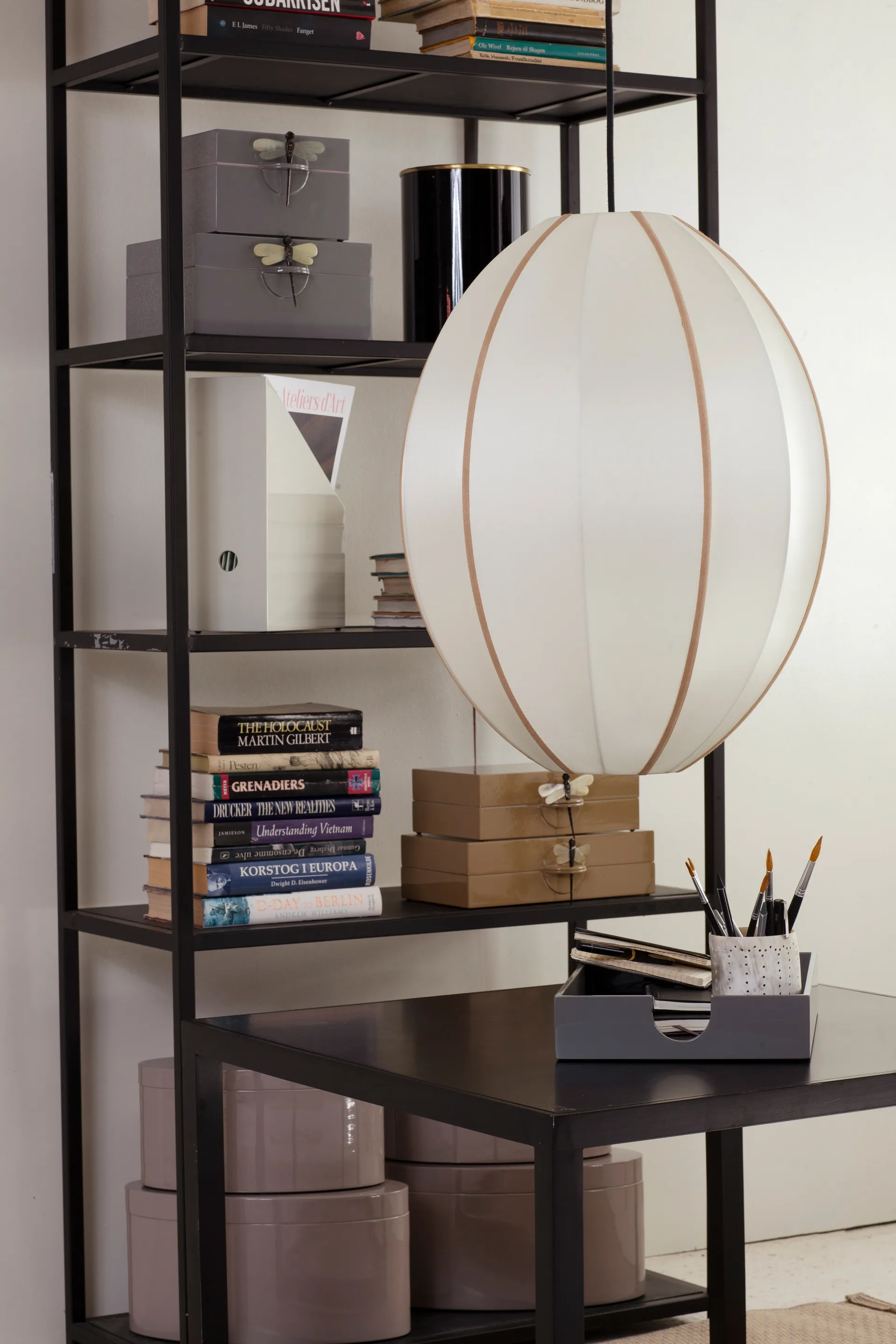 Indochina Classic Oval L lampenkap, Offwhite-amber Oi Soi Oi