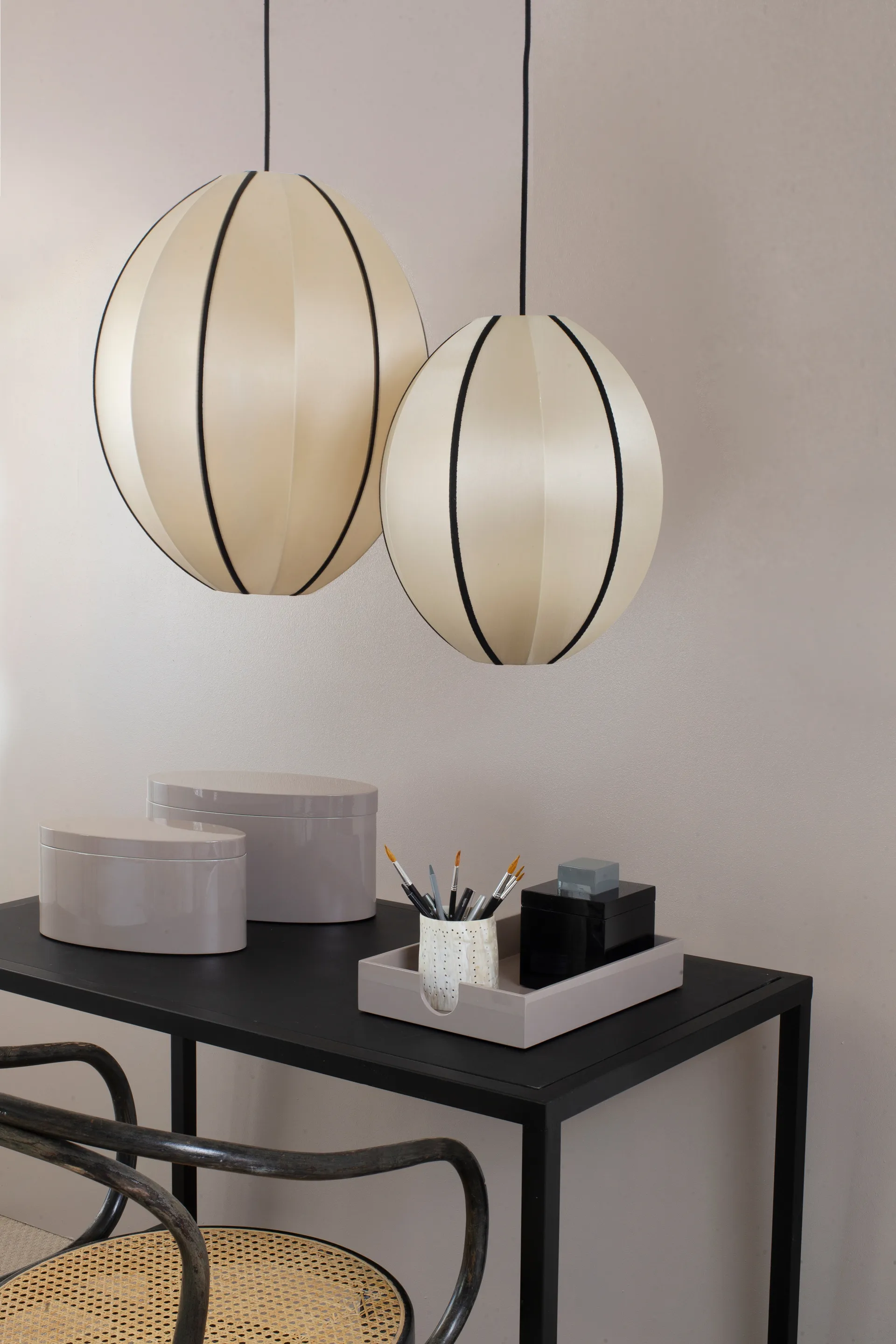 Indochina Classic Oval S lampenkap, Kit-black Oi Soi Oi