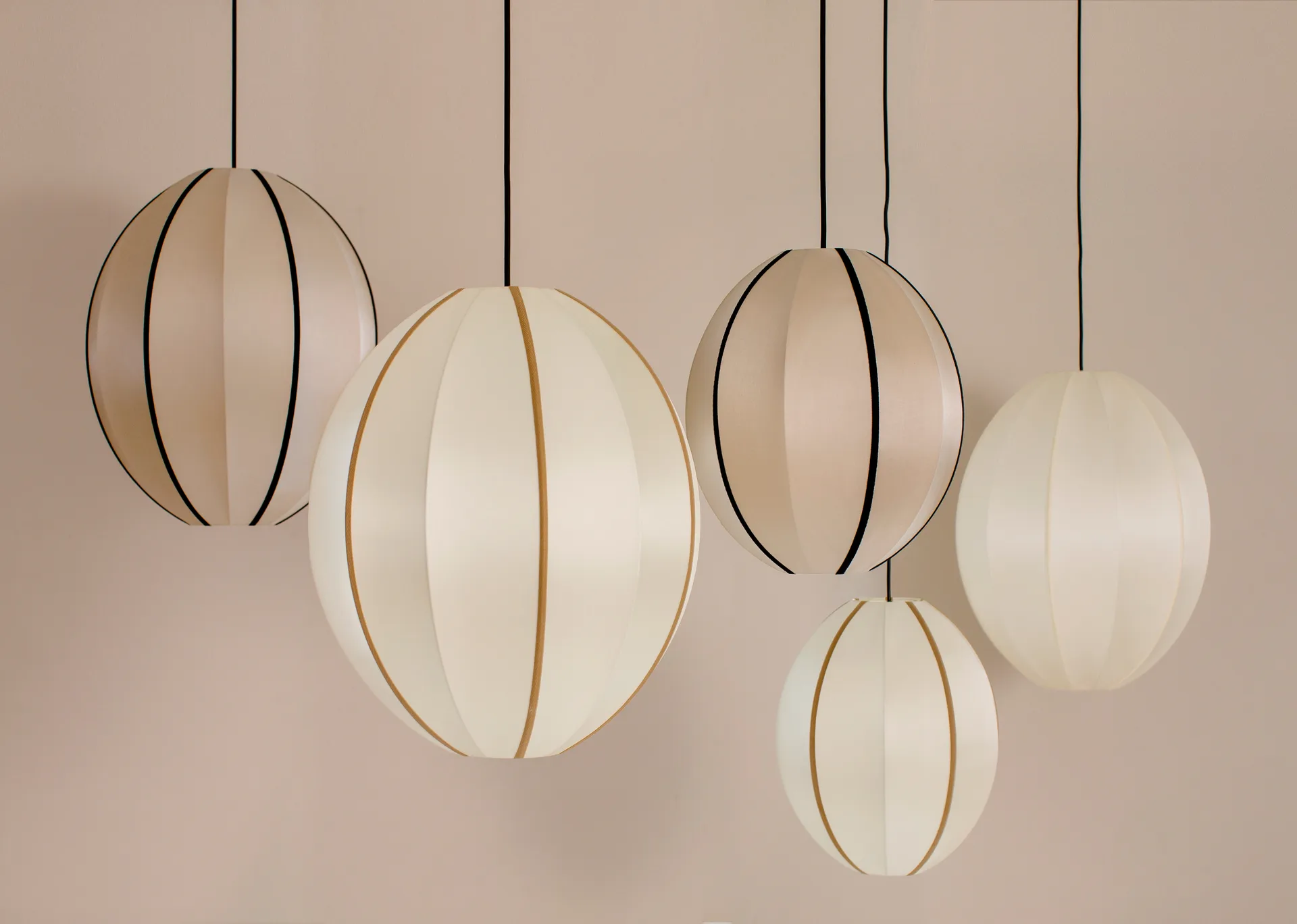 Indochina Classic Oval S lampenkap, Offwhite-amber Oi Soi Oi