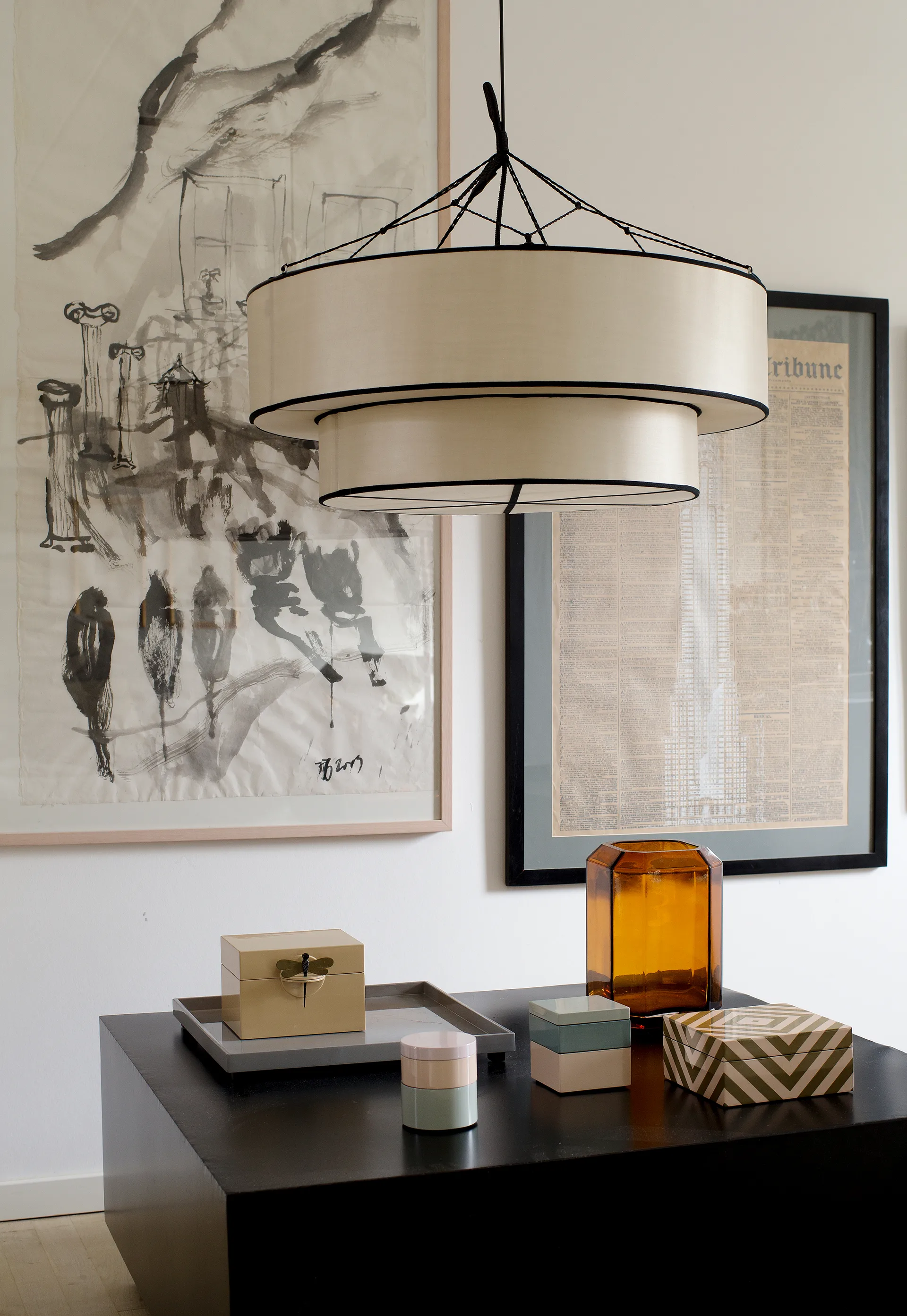 Indochina Classic Tophat lampenkap, Kit-black Oi Soi Oi