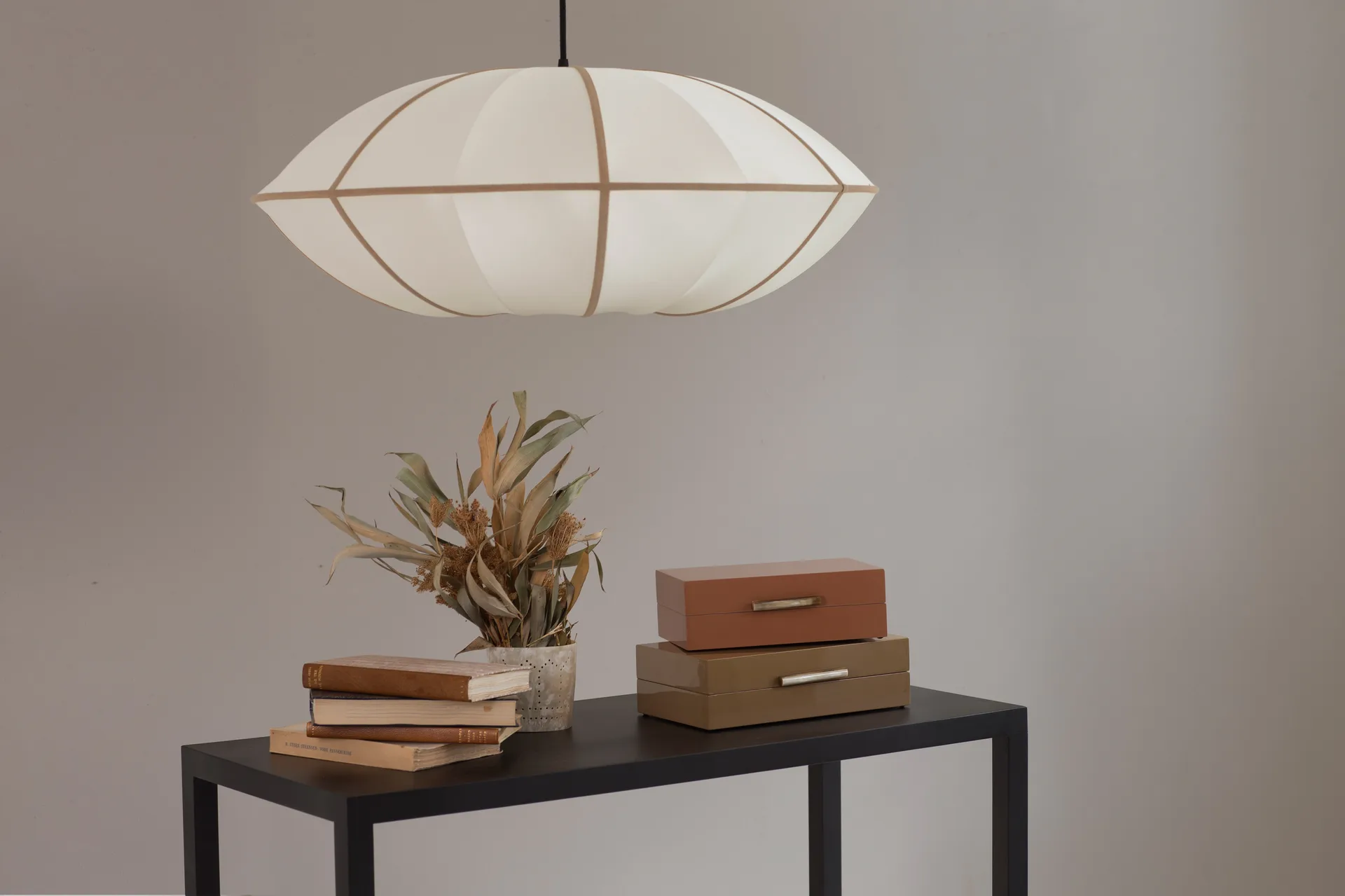 Indochina Classic UFO lampenkap, Offwhite-amber Oi Soi Oi