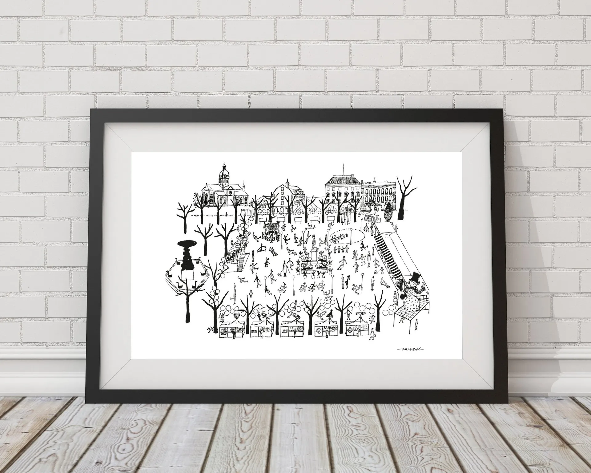 Kungsträdgården poster, 50x70cm Olle Eksell