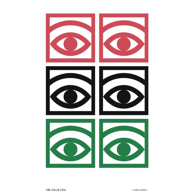 Ögon color poster, 50x70cm Olle Eksell