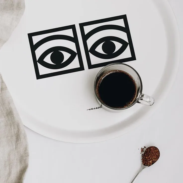 Ögon dienblad Ø38 cm, Wit Olle Eksell