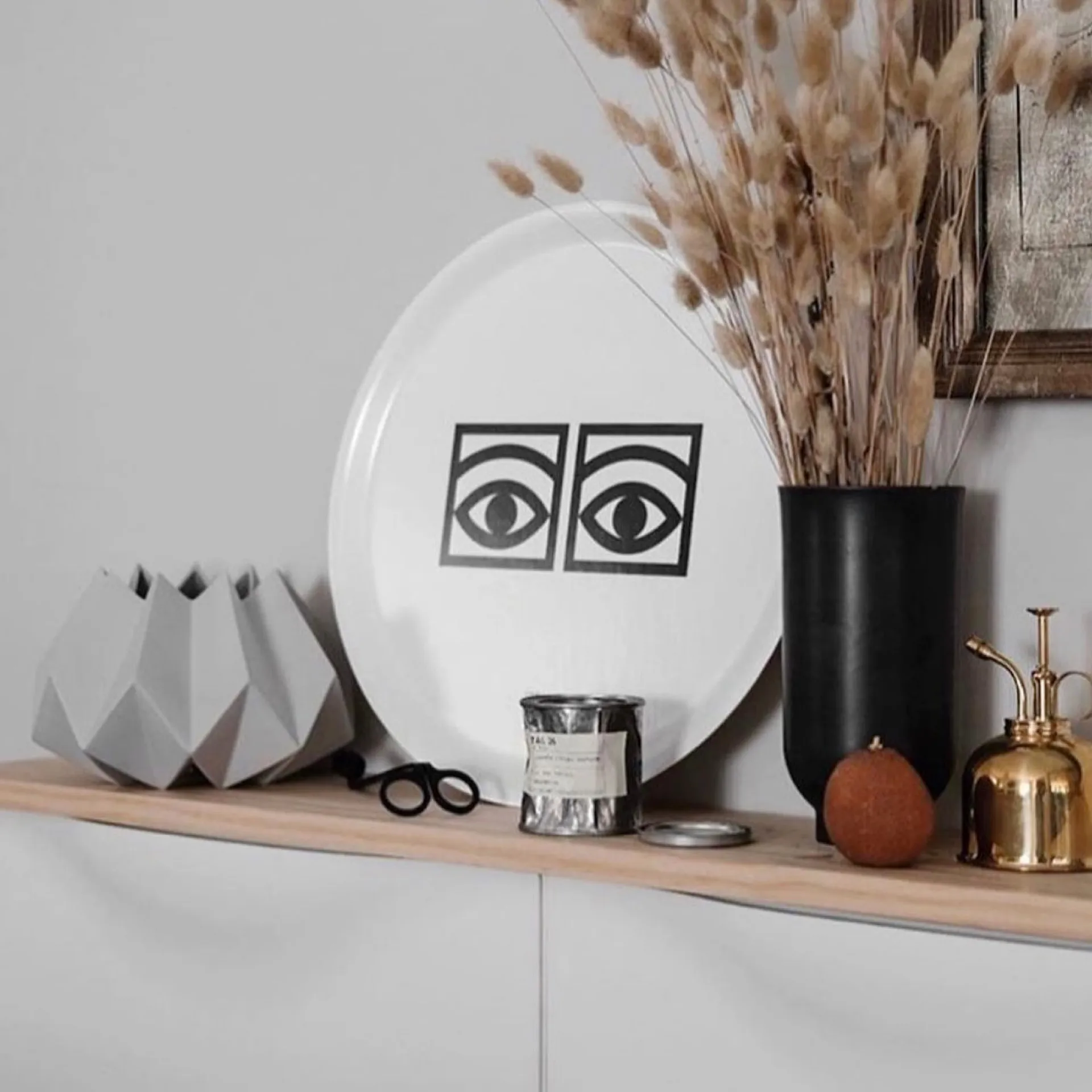 Ögon dienblad Ø38 cm, Wit Olle Eksell