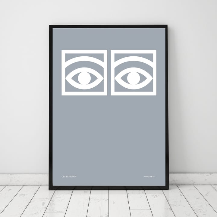 Ögon grijze poster - 50x70 cm - Olle Eksell