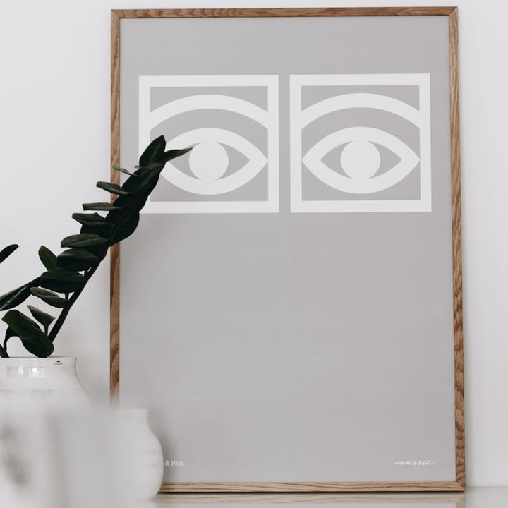 Ögon grijze poster - 50x70 cm - Olle Eksell