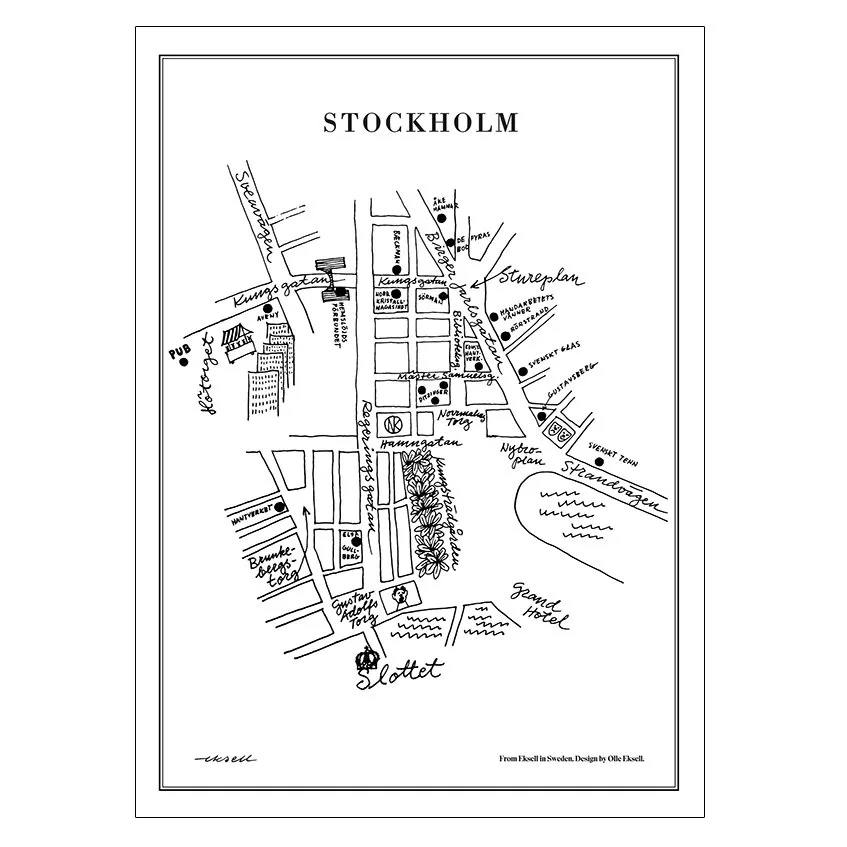 Stockholm poster, 50x70 cm Olle Eksell