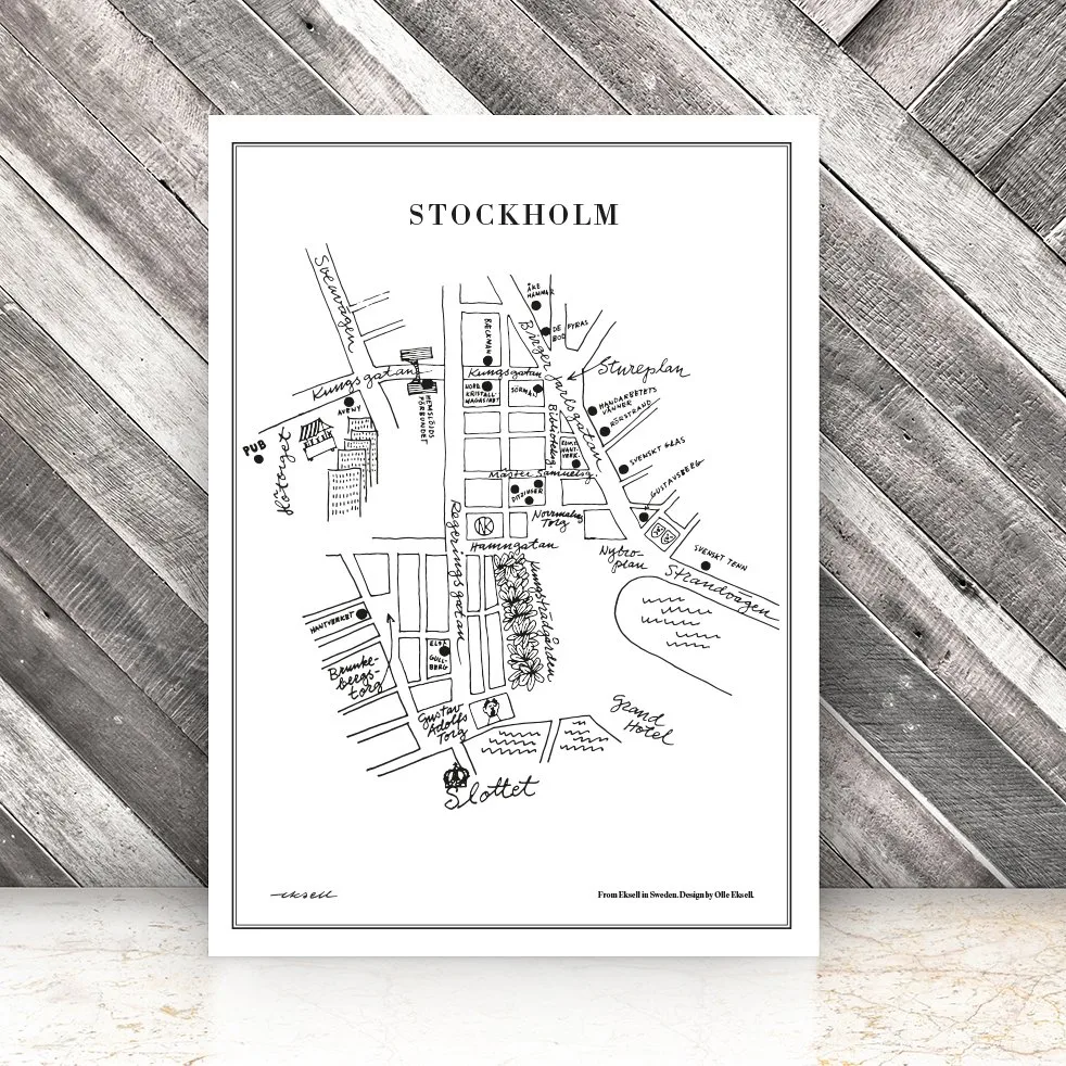Stockholm poster, 50x70 cm Olle Eksell