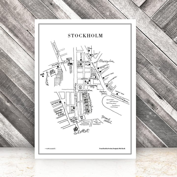 Stockholm poster - 50x70 cm - Olle Eksell