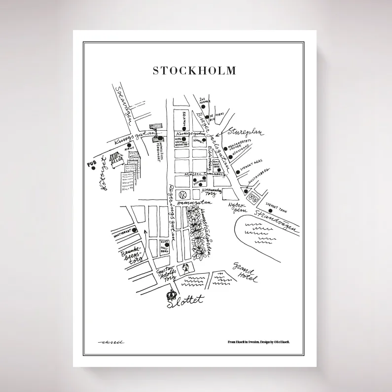 Stockholm poster, 50x70 cm Olle Eksell