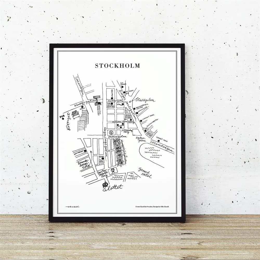 Stockholm poster, 50x70 cm Olle Eksell