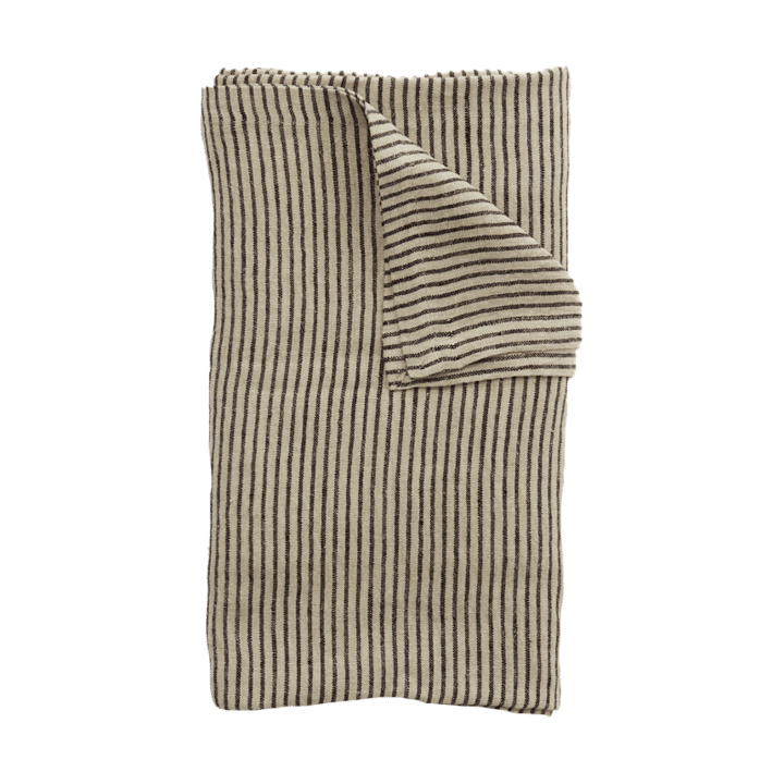Gestreept linnen tafelkleed 150x300 cm - Zwart zand - Olsson & Jensen