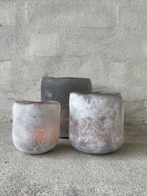 Halde waxinelichtjeshouder 10 cm, Grijs Olsson & Jensen