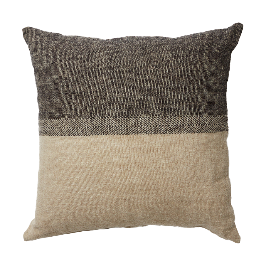 Olsson & Jensen Levi kussenhoes 60x60 cm Zwart/naturel