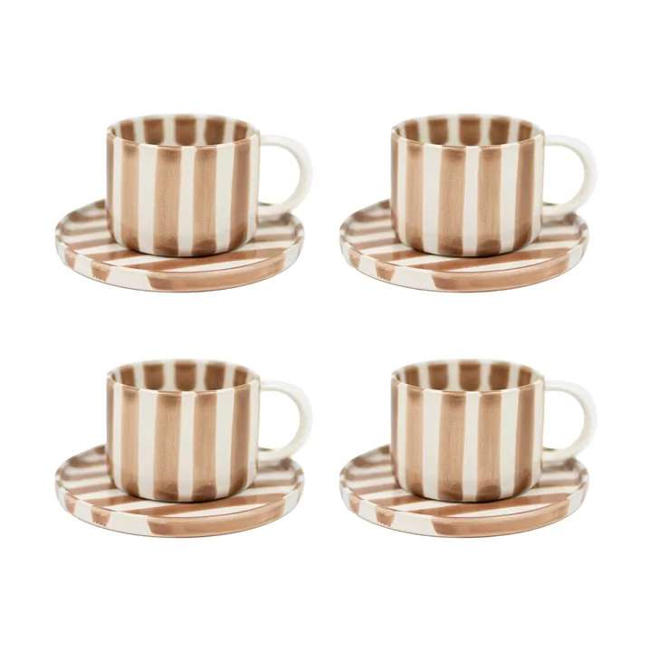 Monica kop met schotel 4-pack - Beige - undefined - Olsson & Jensen