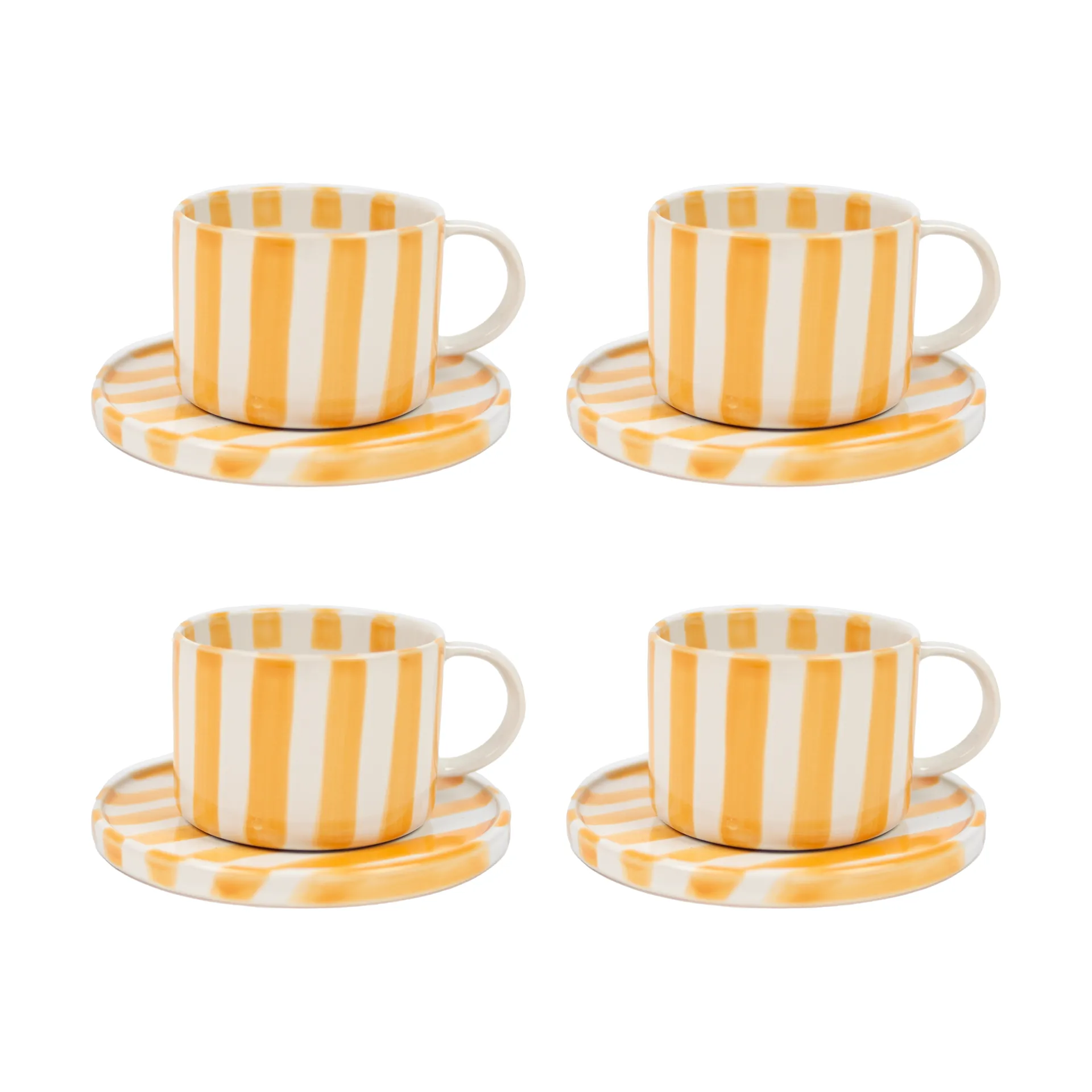 Monica kop met schotel 4-pack - Geel,  Olsson & Jensen