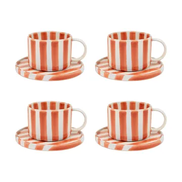 Monica kop met schotel 4-pack - Roest - Olsson & Jensen
