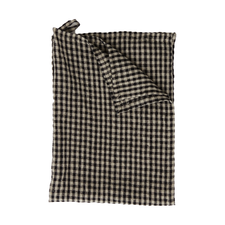 Olsson & Jensen Vipa theedoek linnen 45x65 cm Zwart zand