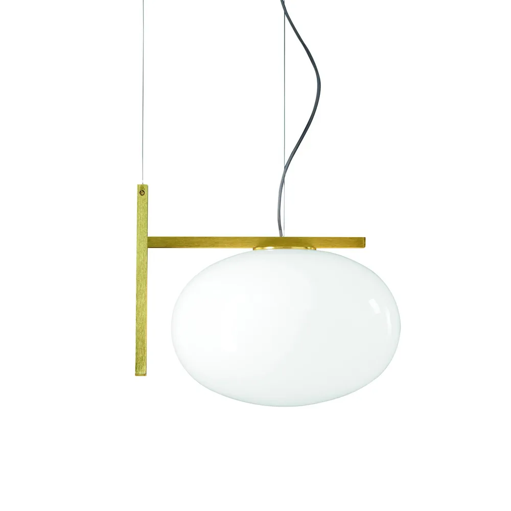 Alba 466 hanglamp, opaal, messing Oluce