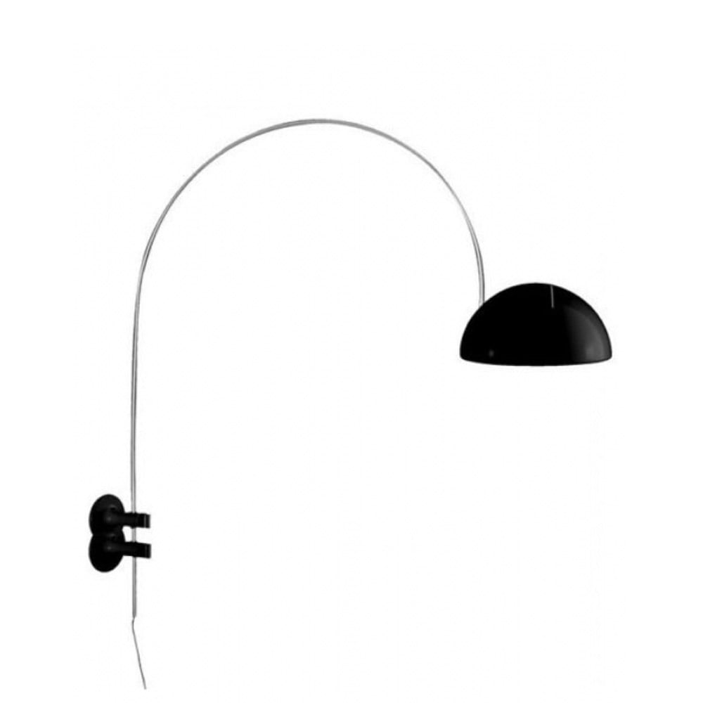 Oluce Coupé 1159 muurlamp black, verchroomd onderstel