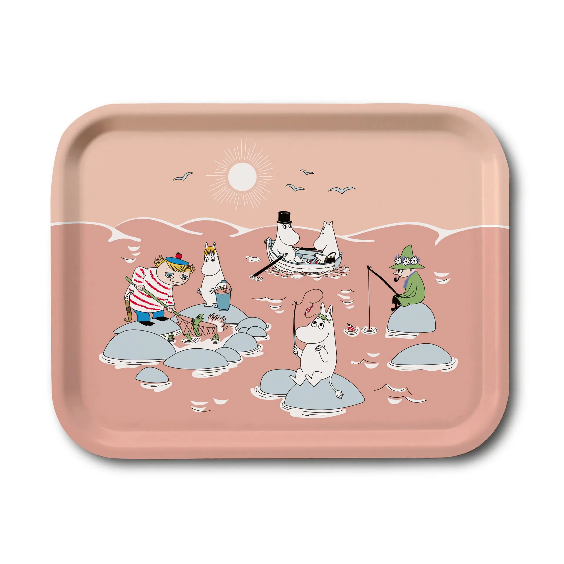 Fiske Moomin zomer 2022 dienblad 20x27 cm, Roze Opto Design