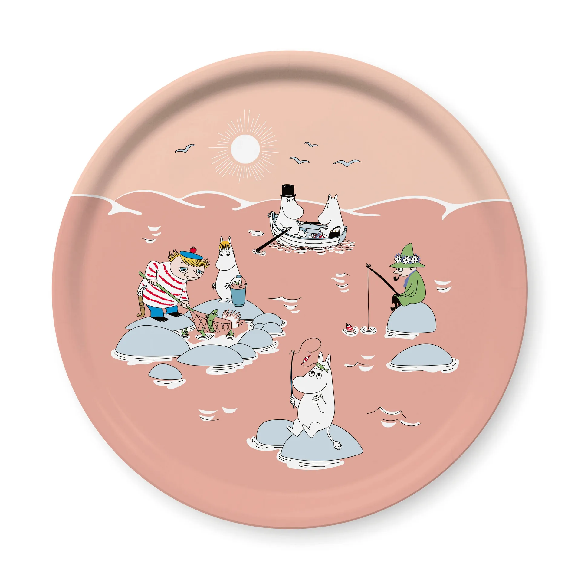 Fiske Moomin zomer 2022 dienblad Ø31 cm, Roze Opto Design