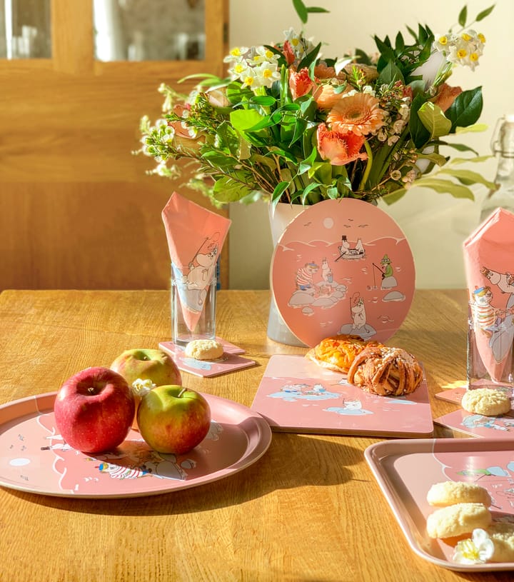 Fiske Moomin zomer 2022 glasonderzetters 4-pack, Roze Opto Design