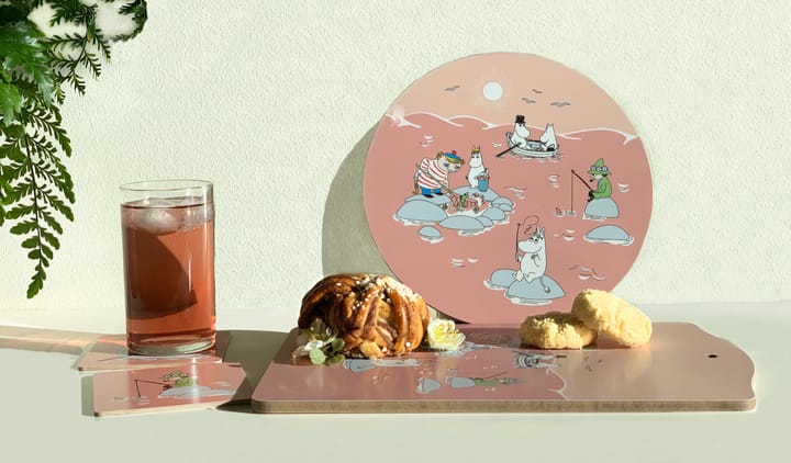 Fiske Moomin zomer 2022 glasonderzetters 4-pack, Roze Opto Design