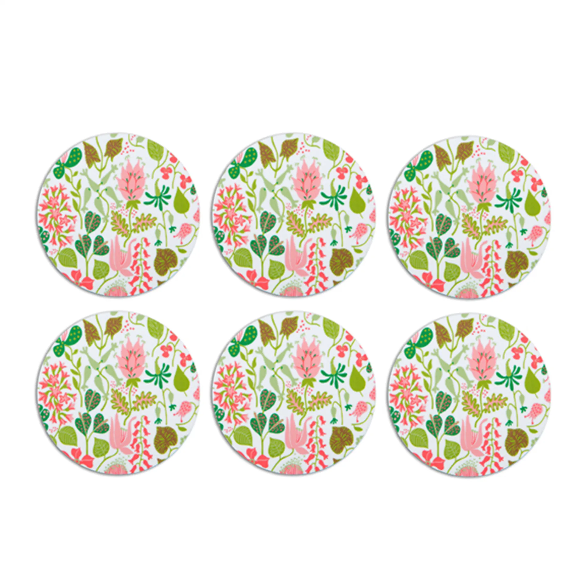 Herbarium onderzetters 6-pack, roze Opto Design