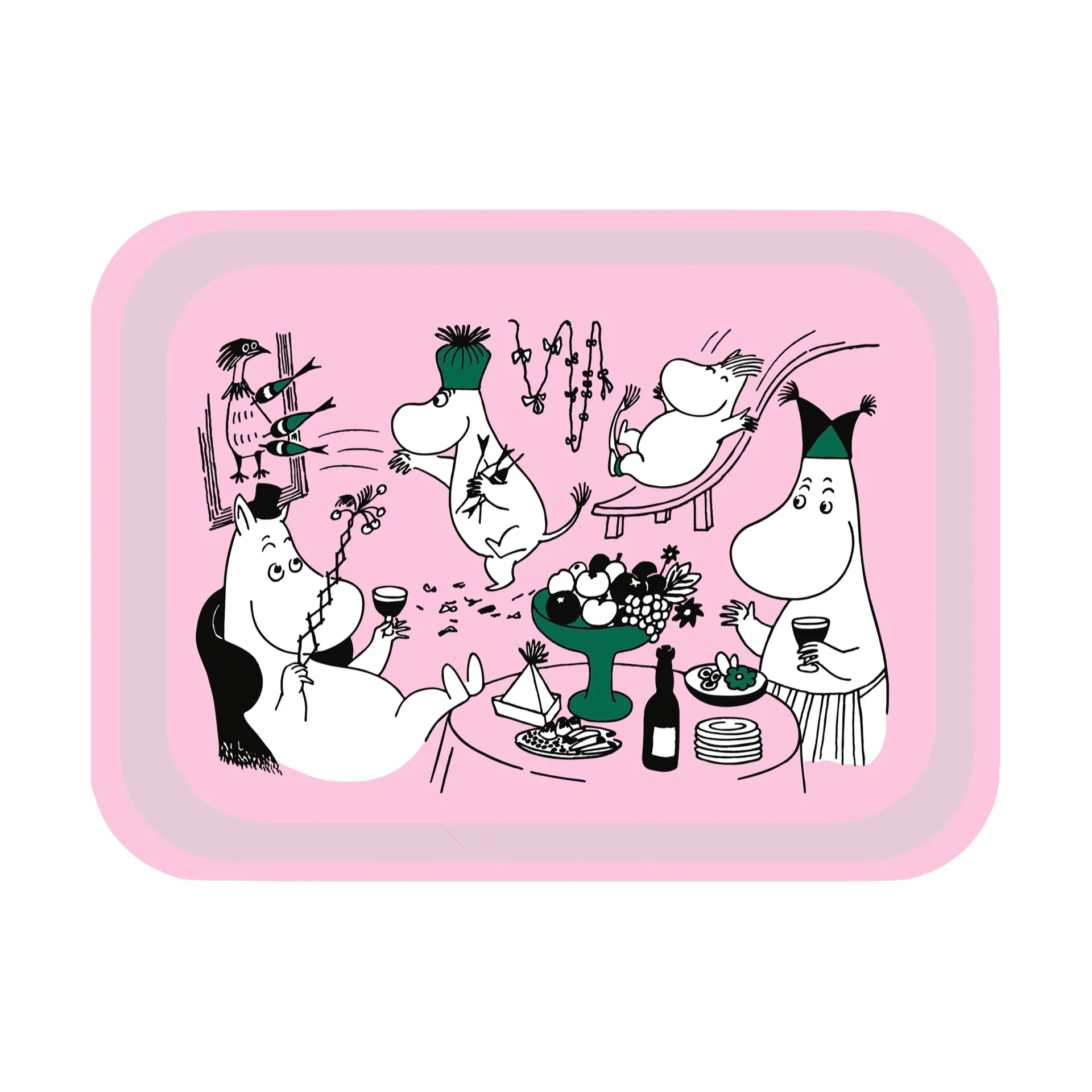 Moomin 80 dienblad 20x27 cm, Roze Opto Design