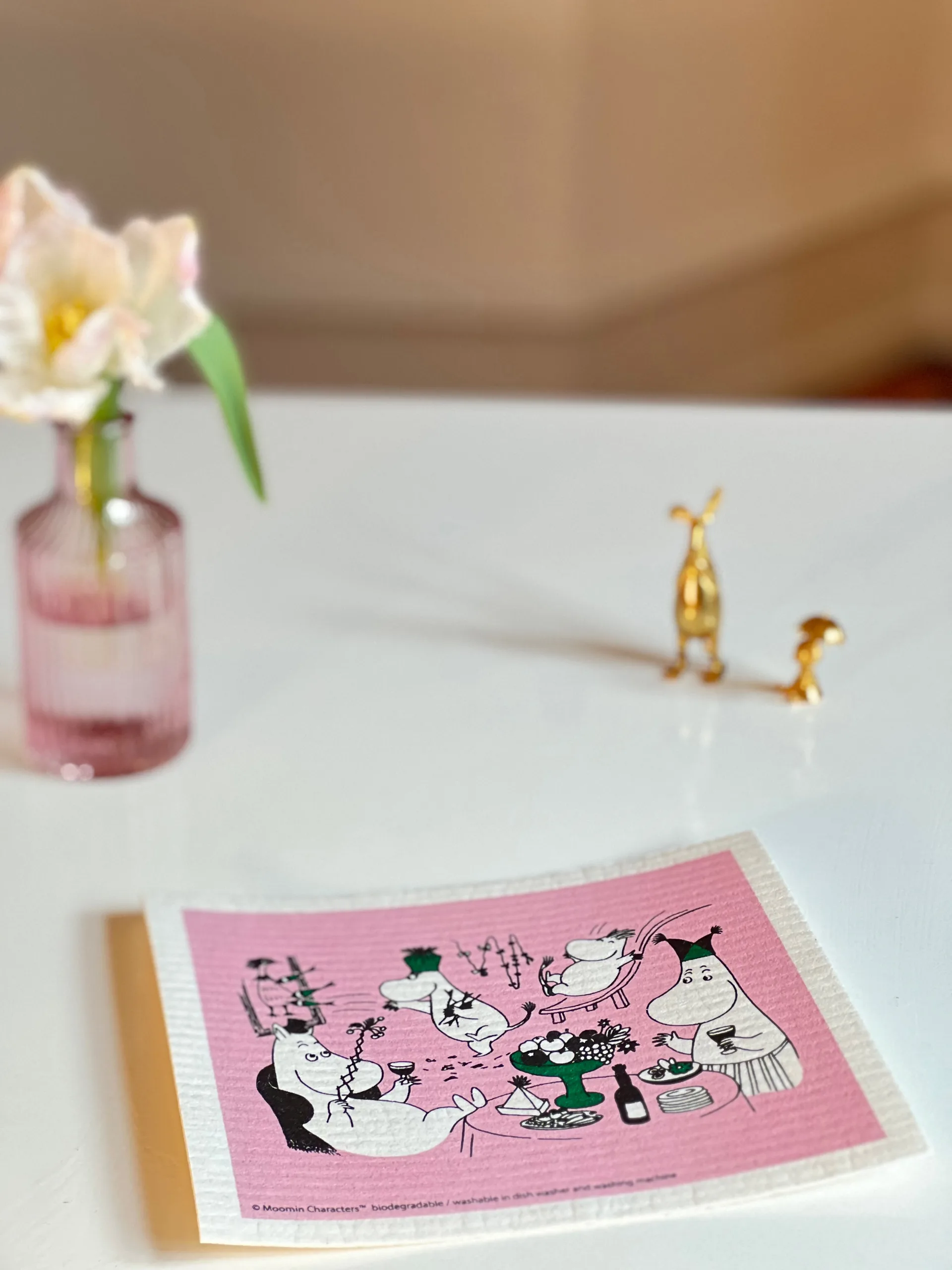 Moomin 80 vaatdoek 17x20 cm, Roze Opto Design