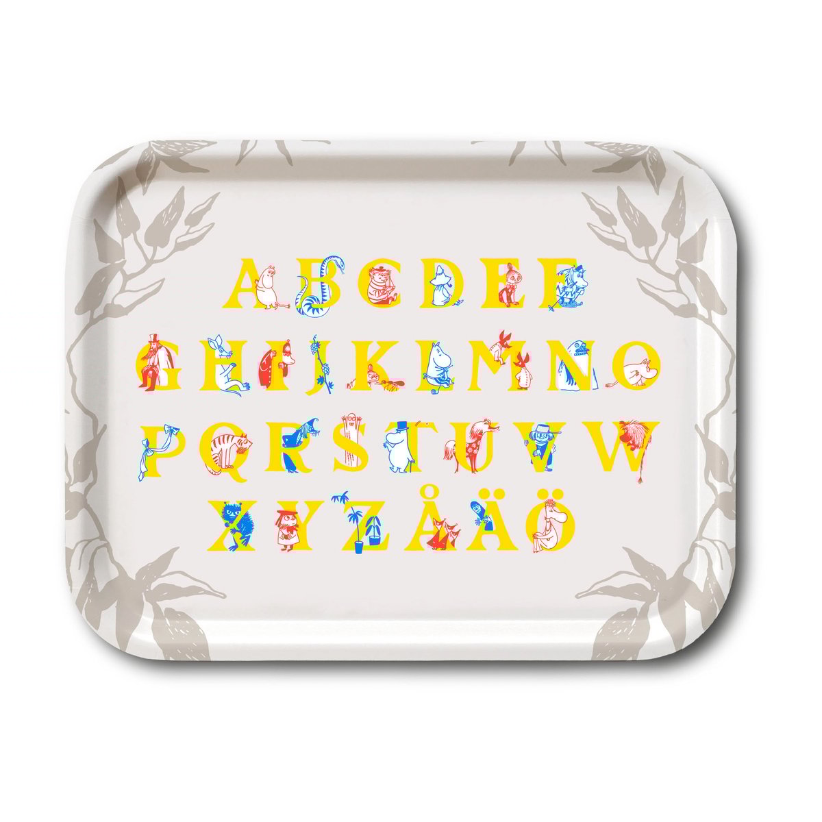 Opto Design Moomin ABC dienblad 20x27 cm | Scandinavisch Interieur | Dienbladen | Wit