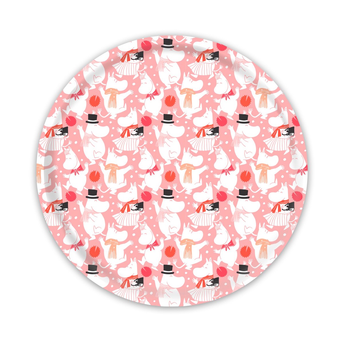 Opto Design Moomin celebration dienblad o31 cm Wit-roze