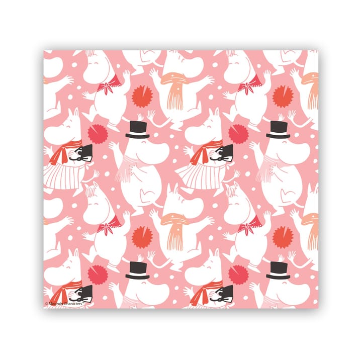 Moomin celebration servet 33x33 cm 12 pack - Wit-roze - Opto Design