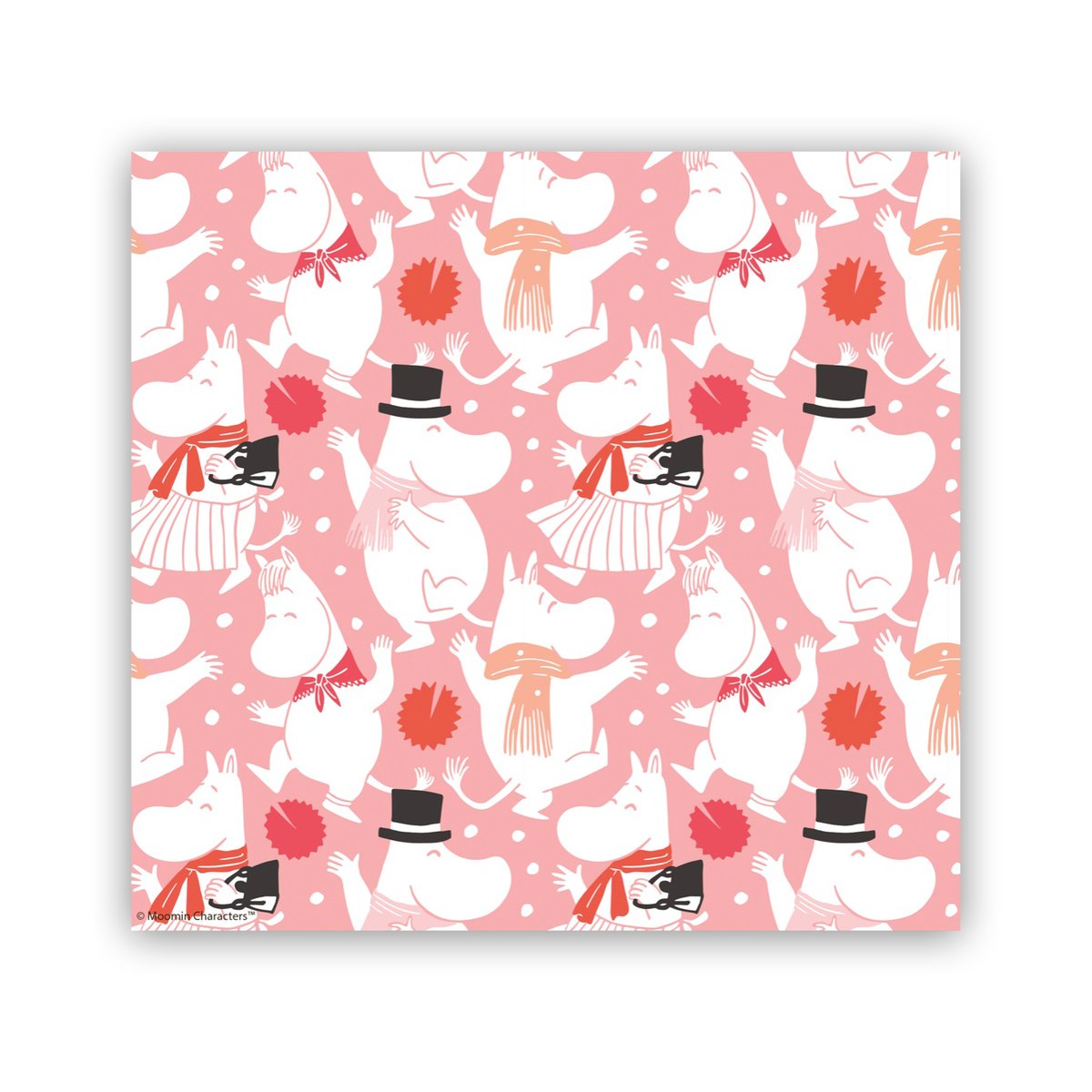 Opto Design Moomin celebration servet 33x33 cm 12 pack Wit-roze