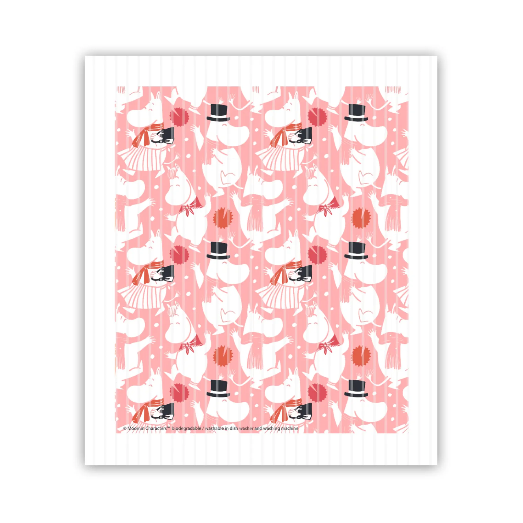 Moomin celebration vaatdoek 17x14,5 cm, Wit-roze Opto Design