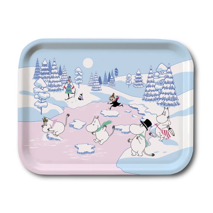 Moomin dienblad winter 2022 20x27 cm - Blauw-wit-roze - Opto Design